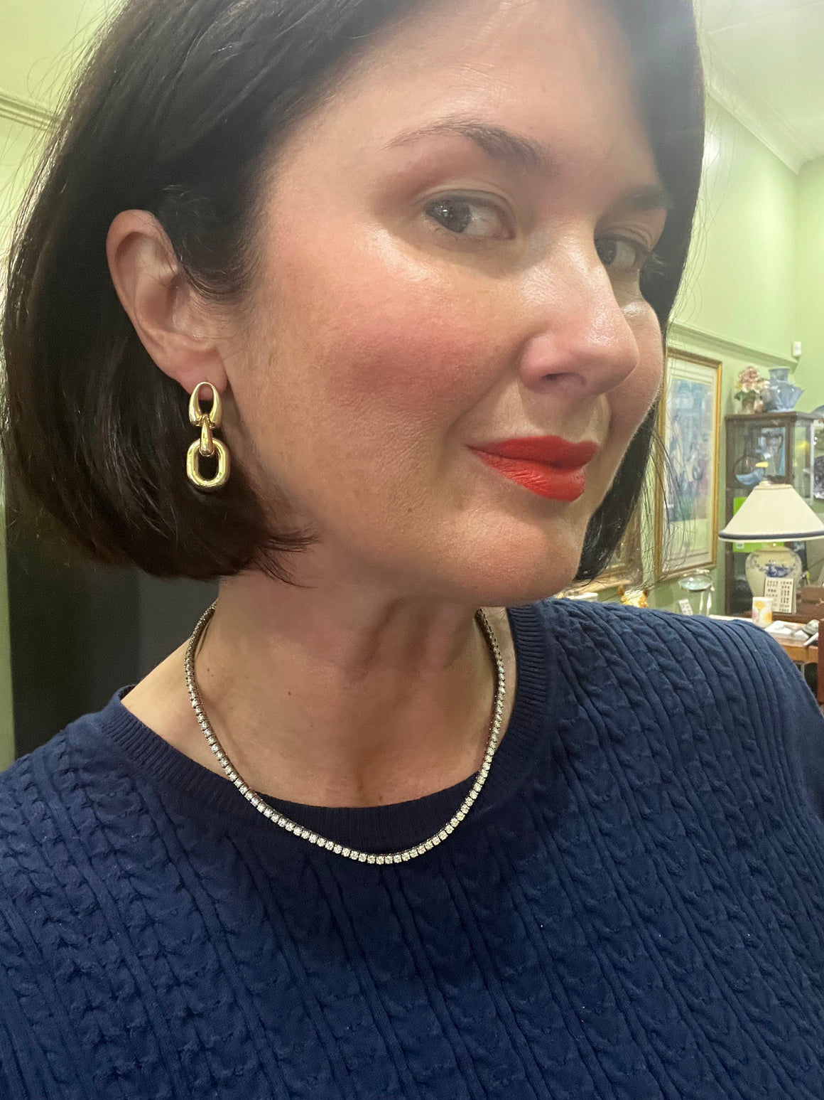 Gold Link Studs in 9ct Yellow Gold