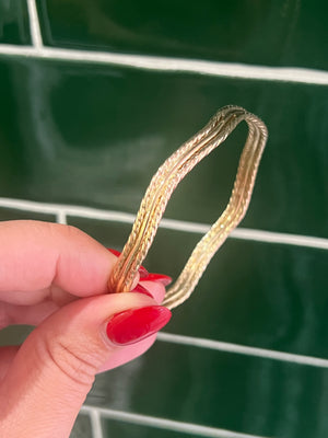 Yellow Gold Wave Bangle