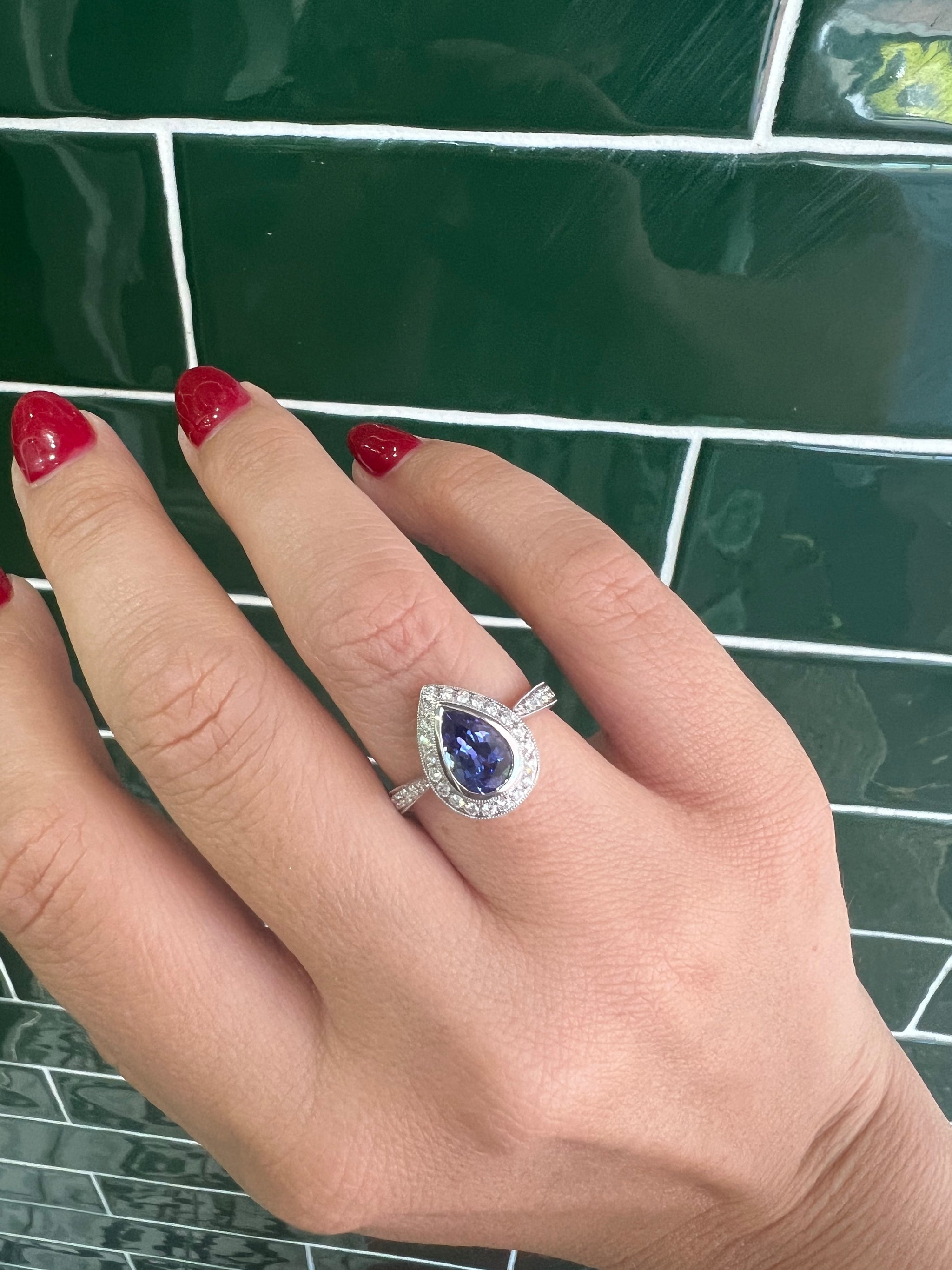 Tanzanite and diamond white 2025 gold ring