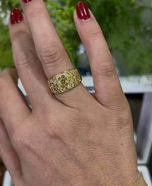 Yellow and Parti Sapphire Ring in 18ct Yellow Gold