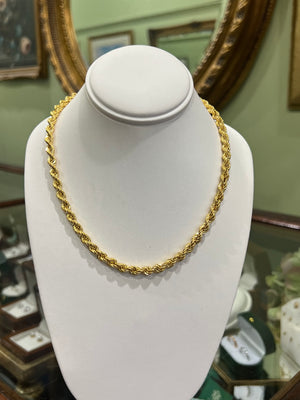 Italian Rope Necklace in 9ct Yellow Gold