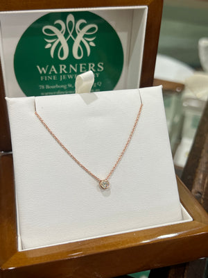 Floating Diamond Necklace in 9ct Rose Gold (0.10ct)