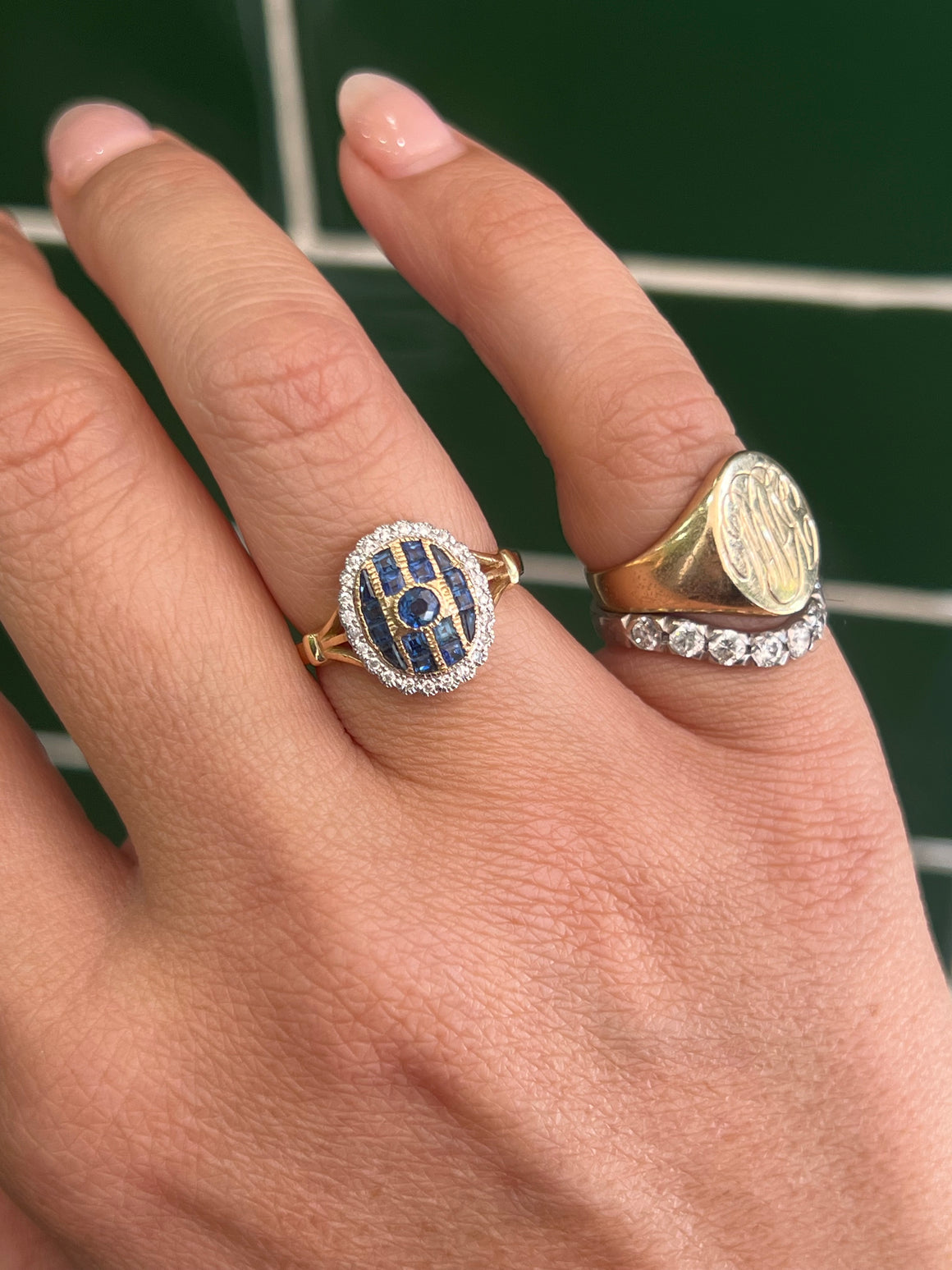 Sapphire and Diamond in 9ct Yellow gold