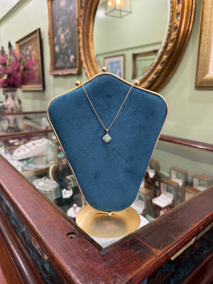 Opal and Diamond Pendant in 9ct Yellow Gold