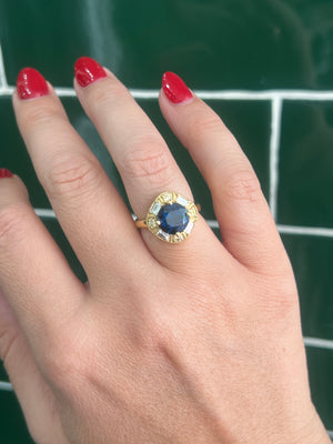 Inverell Sapphire and Diamond Ring in 18ct Yellow Gold