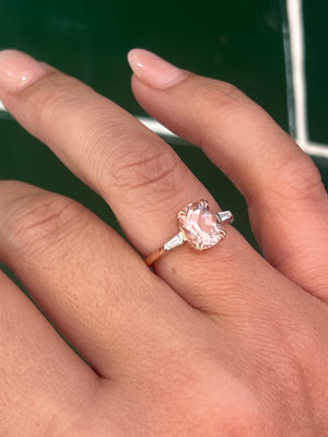 Morganite and Diamond Ring in 18ct Rose Gold