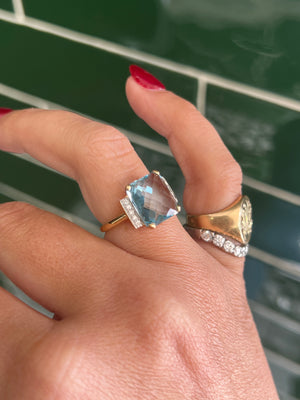 Topaz and Diamond Ring in 9ct Yellow