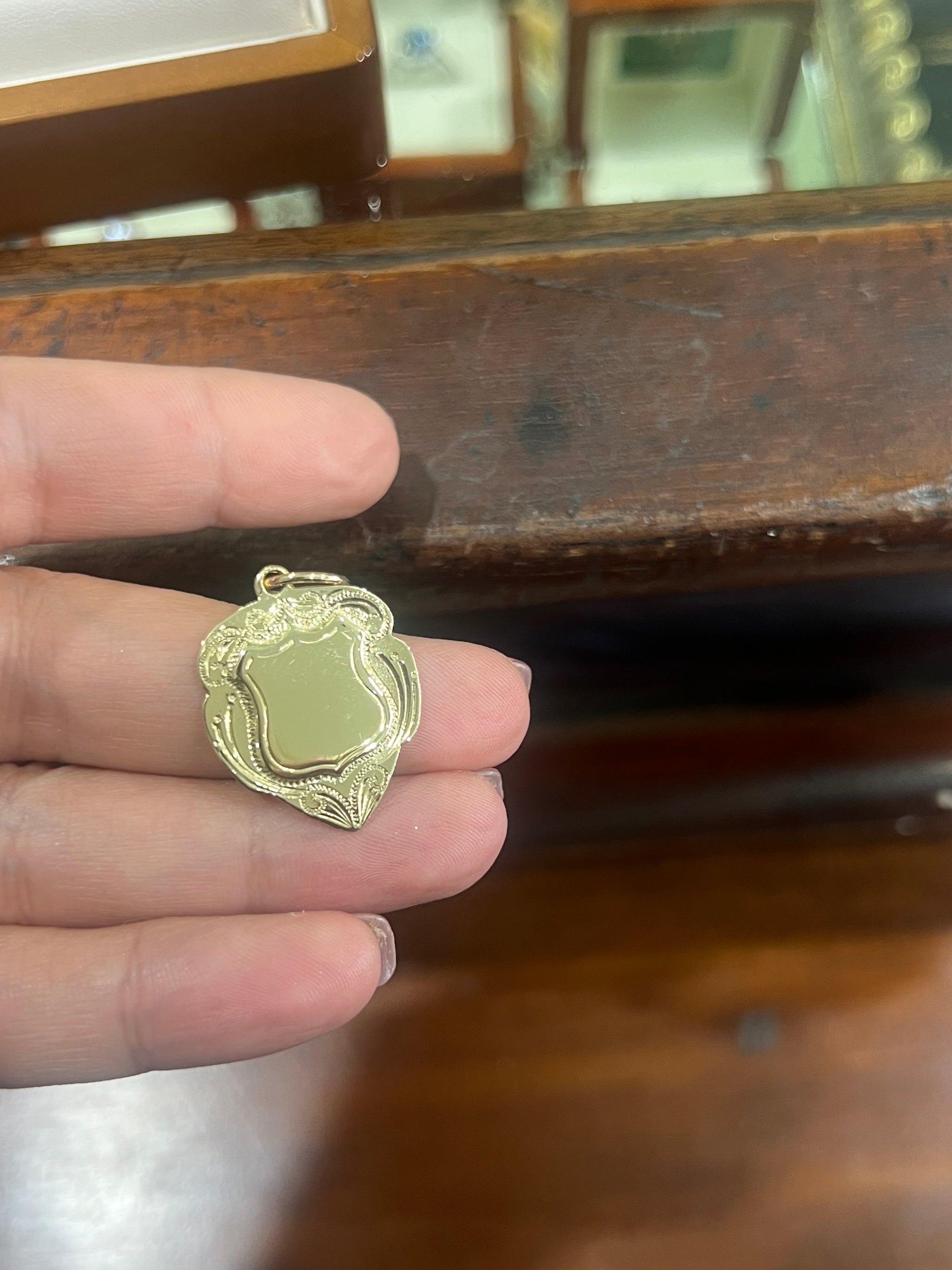 Small Gold Shield Gold Shield in 9ct Yellow Gold - Warners Fine Jewellery
