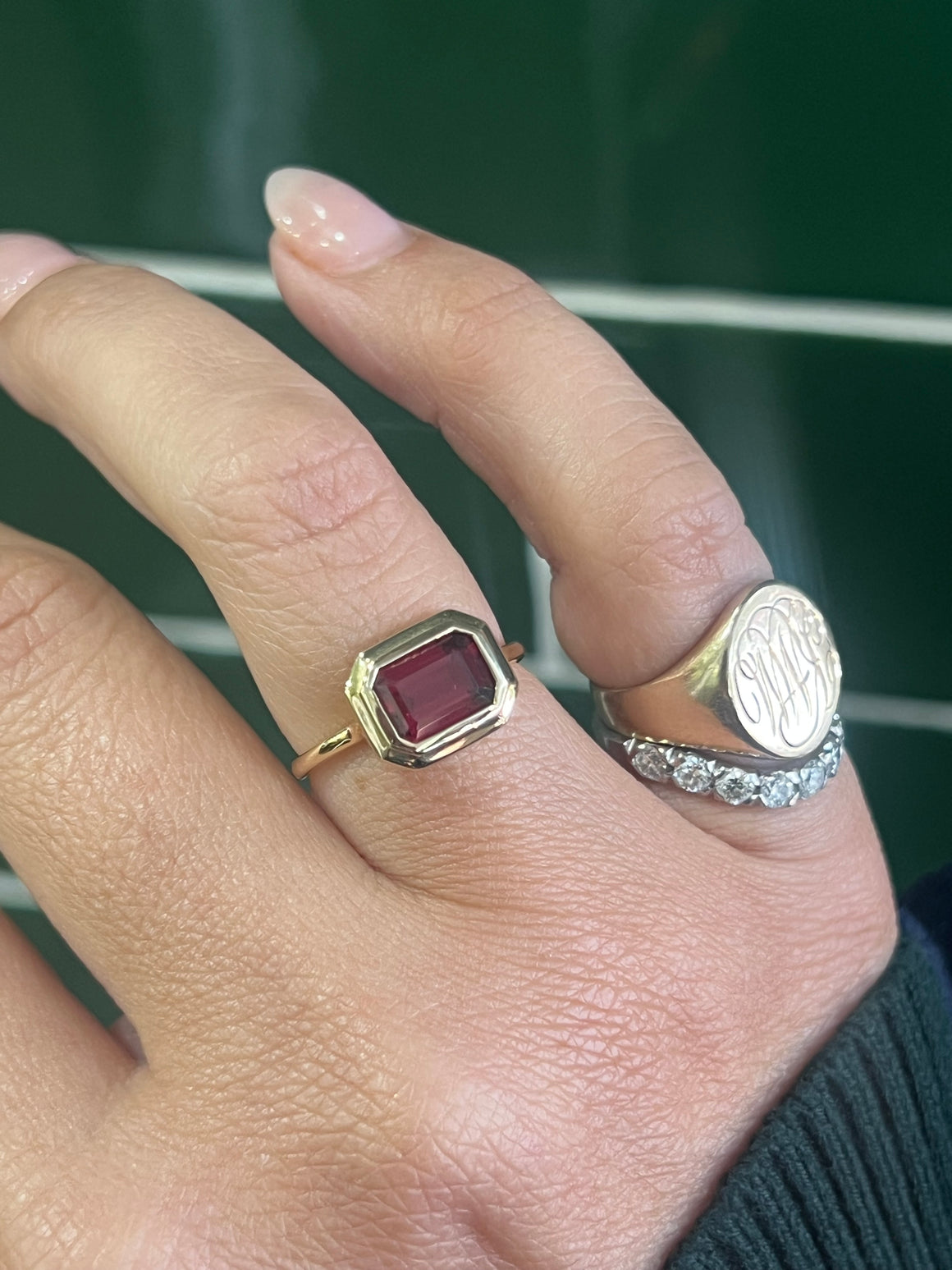 Rhodalite Garnet Ring in 9ct Yellow Gold
