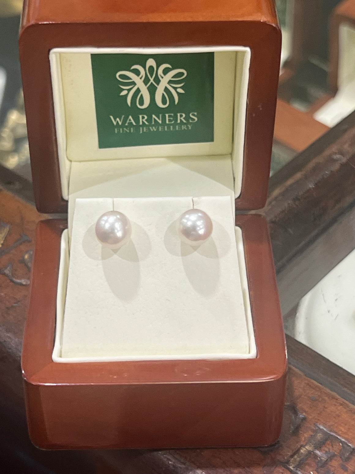 Round Pearl Studs - 8mm - Sterling Silver
