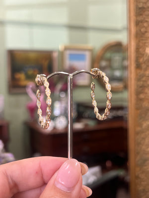 Diamond Hoops in 9ct Yellow Gold
