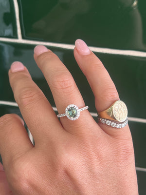Australian Parti Sapphire and Diamond Ring in 18ct Yellow Gold