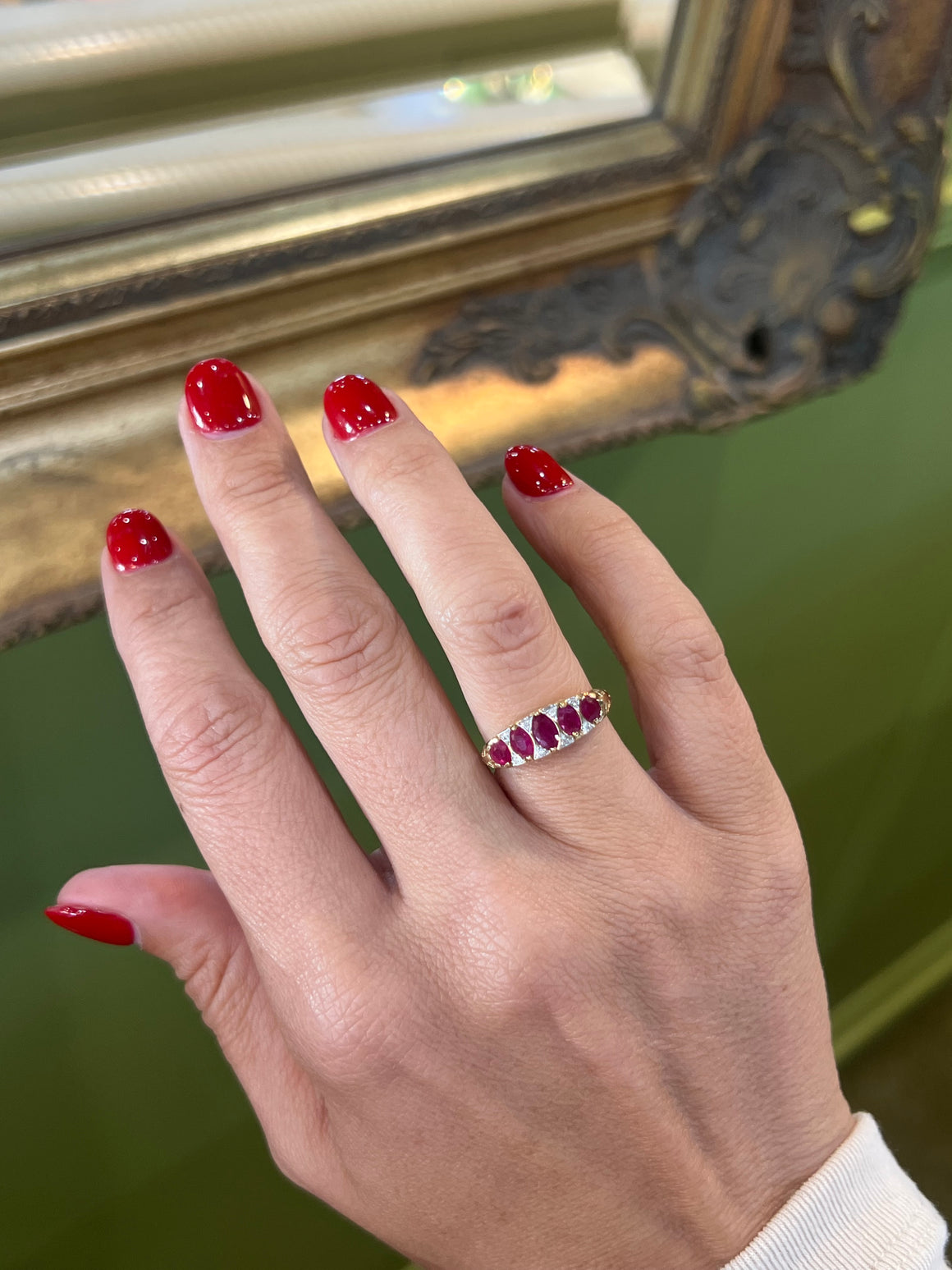 Ruby and Diamond Ring in 9ct Yellow Gold