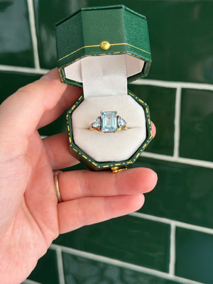 Blue Topaz Ring in 9ct Yellow Gold
