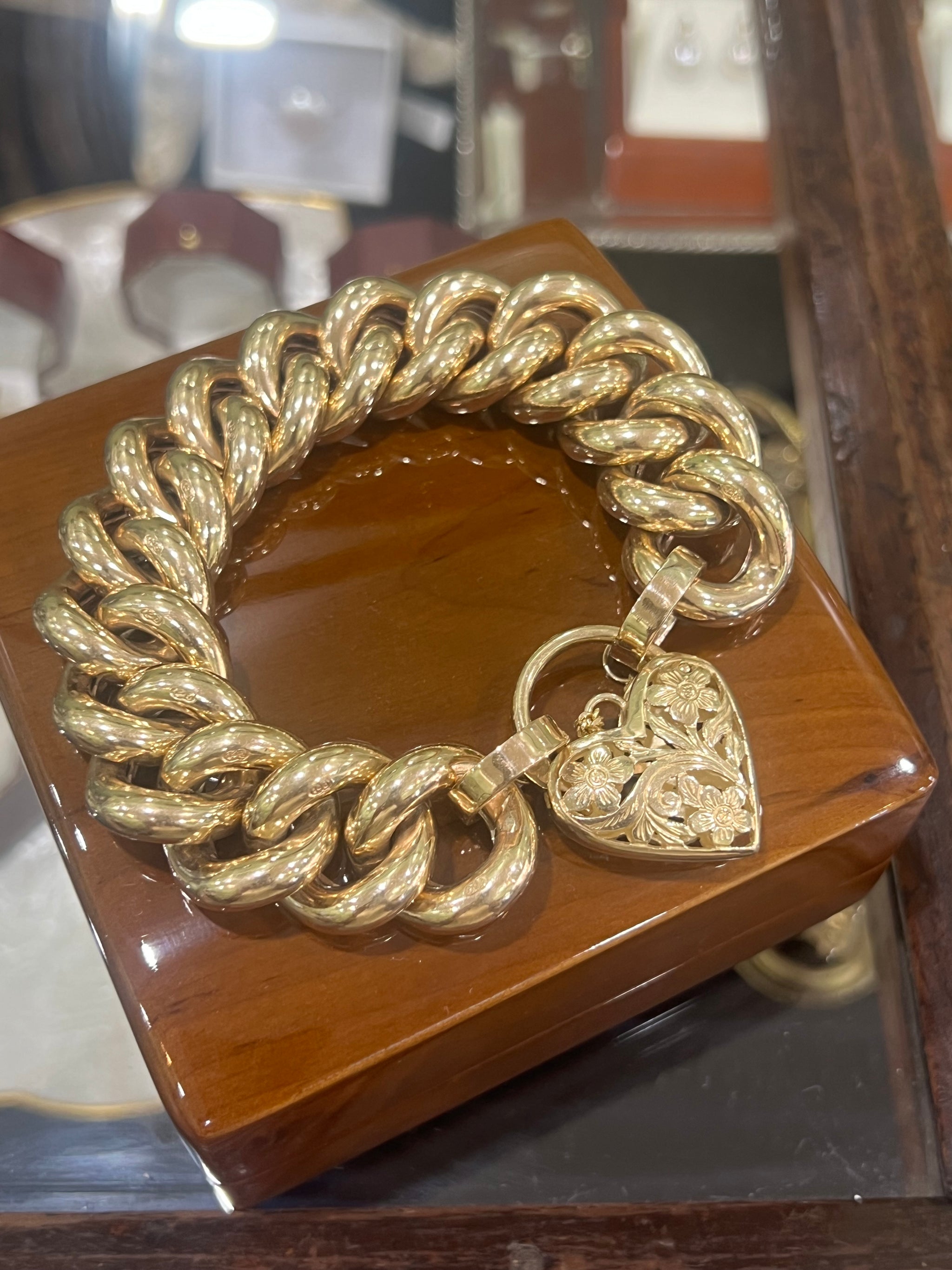 Large Yellow Gold Curb Link Bracelet Warners Fine Jewellery