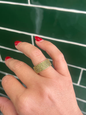 Green Tourmaline Ring in 9ct Yellow Gold