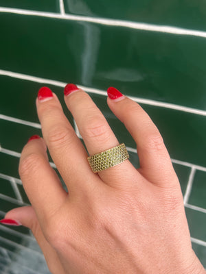 Green Tourmaline Ring in 9ct Yellow Gold