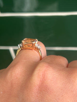 Morganite and Diamond Ring in 18ct Rose Gold