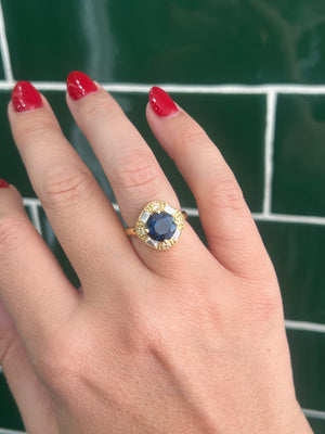 Inverell Sapphire and Diamond Ring in 18ct Yellow Gold