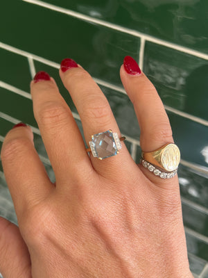 Topaz and Diamond Ring in 9ct Yellow