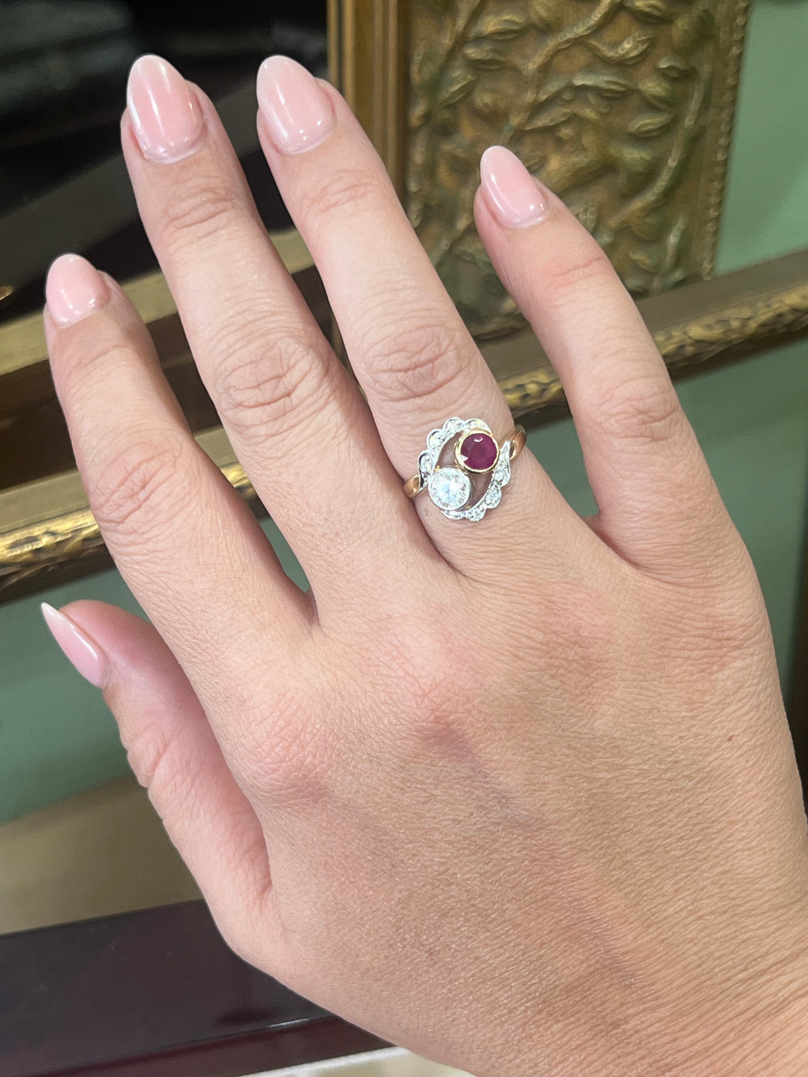 Ruby and Diamond Ring in 18ct Gold.