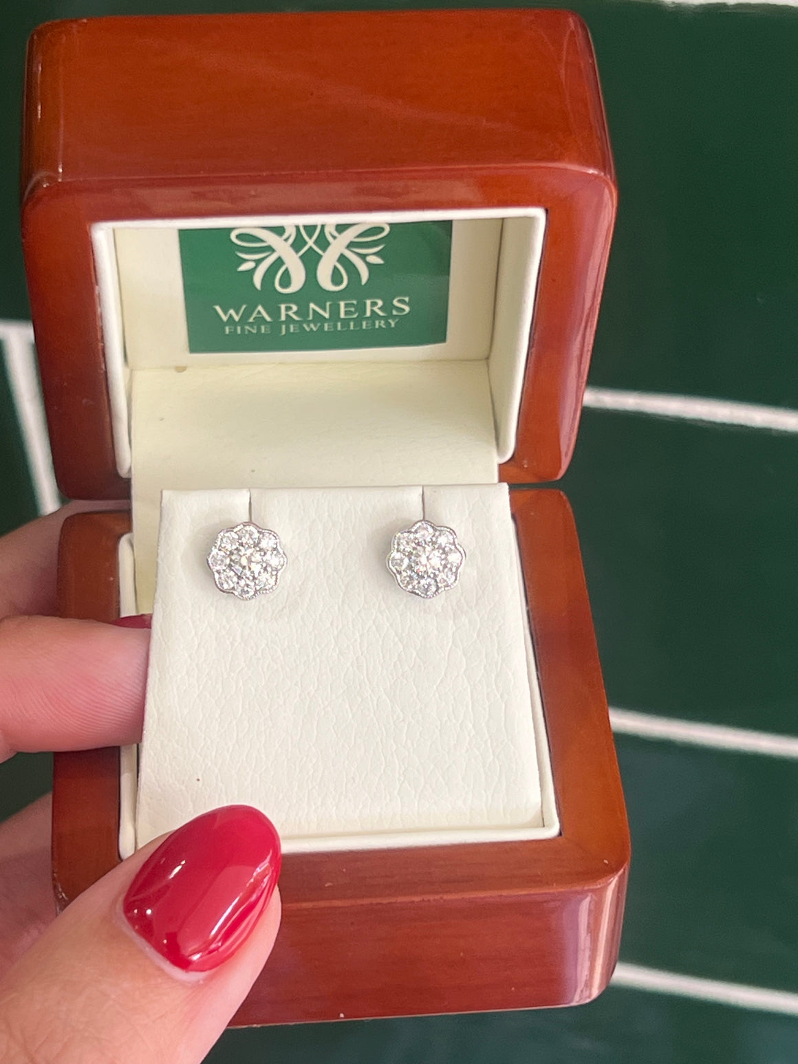 Diamond Daisy Stud Earrings in 9ct White Gold - 0.75ct