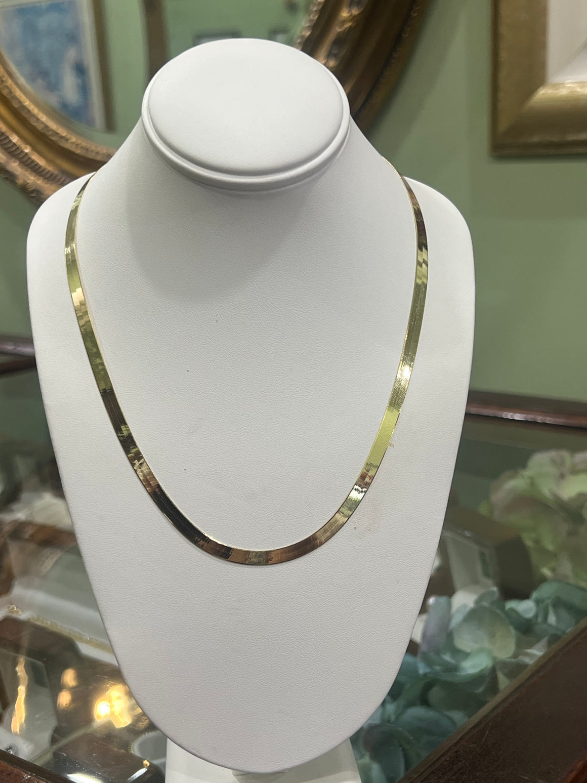 Herringbone Gold Necklace in 9ct Yellow Gold