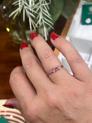 Pink Sapphire and Pink Tourmaline Ring in 9ct Rose Gold