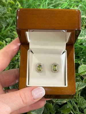 Australian Parti Sapphire and Diamond Earrings in Yellow Gold