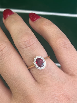 Ruby and Diamond Ring in 18ct Yellow Gold