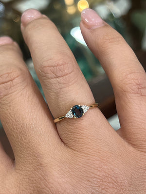Sapphire and Diamond Ring in 9ct Yellow Gold