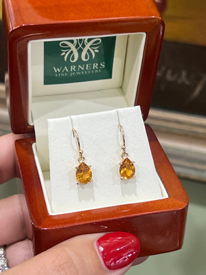 Citrine Earrings in 9ct Yellow Gold