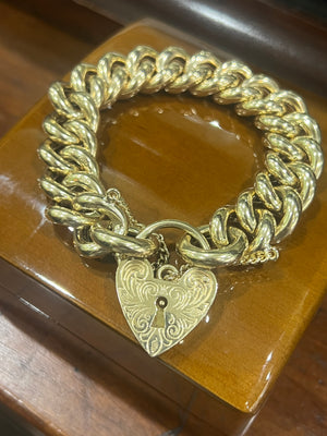 Large Yellow Gold Curb Link Bracelet