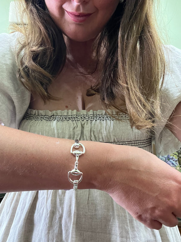 Sterling Silver Horse Bit Bangle - Warners Fine Jewellery