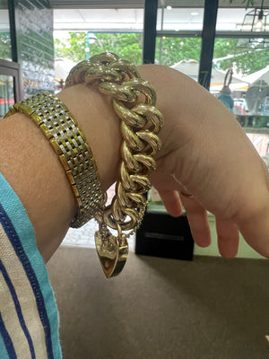 Large Yellow Gold Curb Link Bracelet