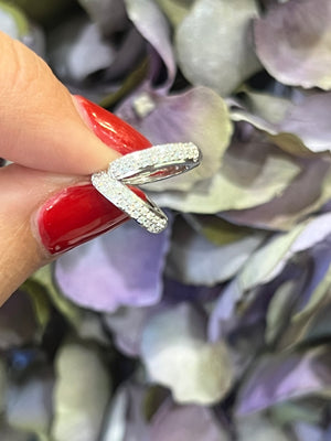 Diamond Huggies in 18ct White Gold