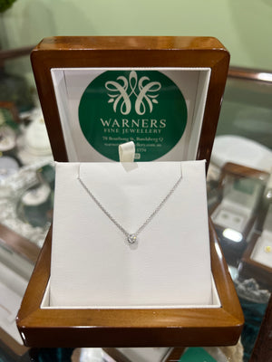 Floating Diamond Necklace in 9ct White Gold (0.10ct)