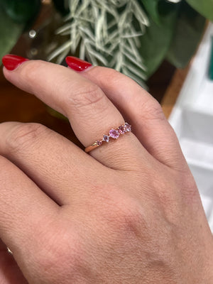 Pink Sapphire and Pink Tourmaline Ring in 9ct Rose Gold