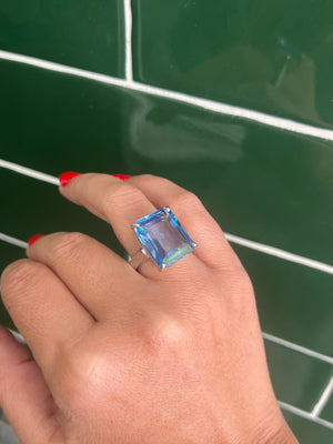 London Blue Topaz Cocktail Ring in Sterling Silver