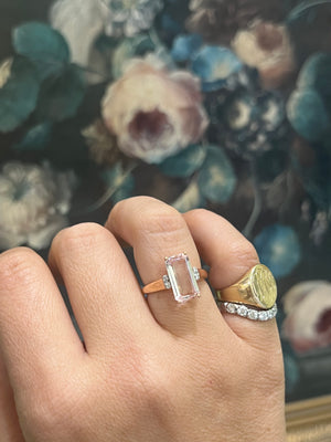 Morganite and Diamond Ring in 9ct Rose Gold