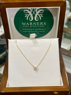 Floating Diamond Necklace in 9ct Yellow Gold (0.10ct)
