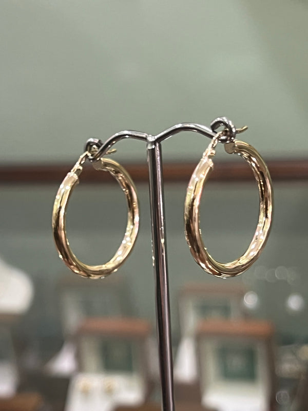 Italian Gold Hoops in 9ct yellow gold 25mm - Warners Fine Jewellery