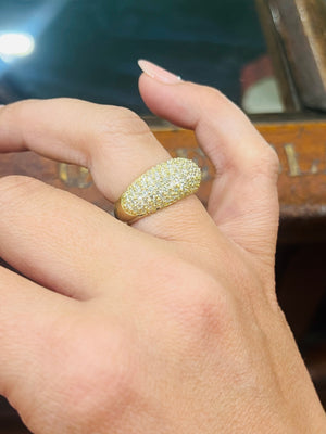 Diamond Bombé Ring in 18ct Yellow Gold