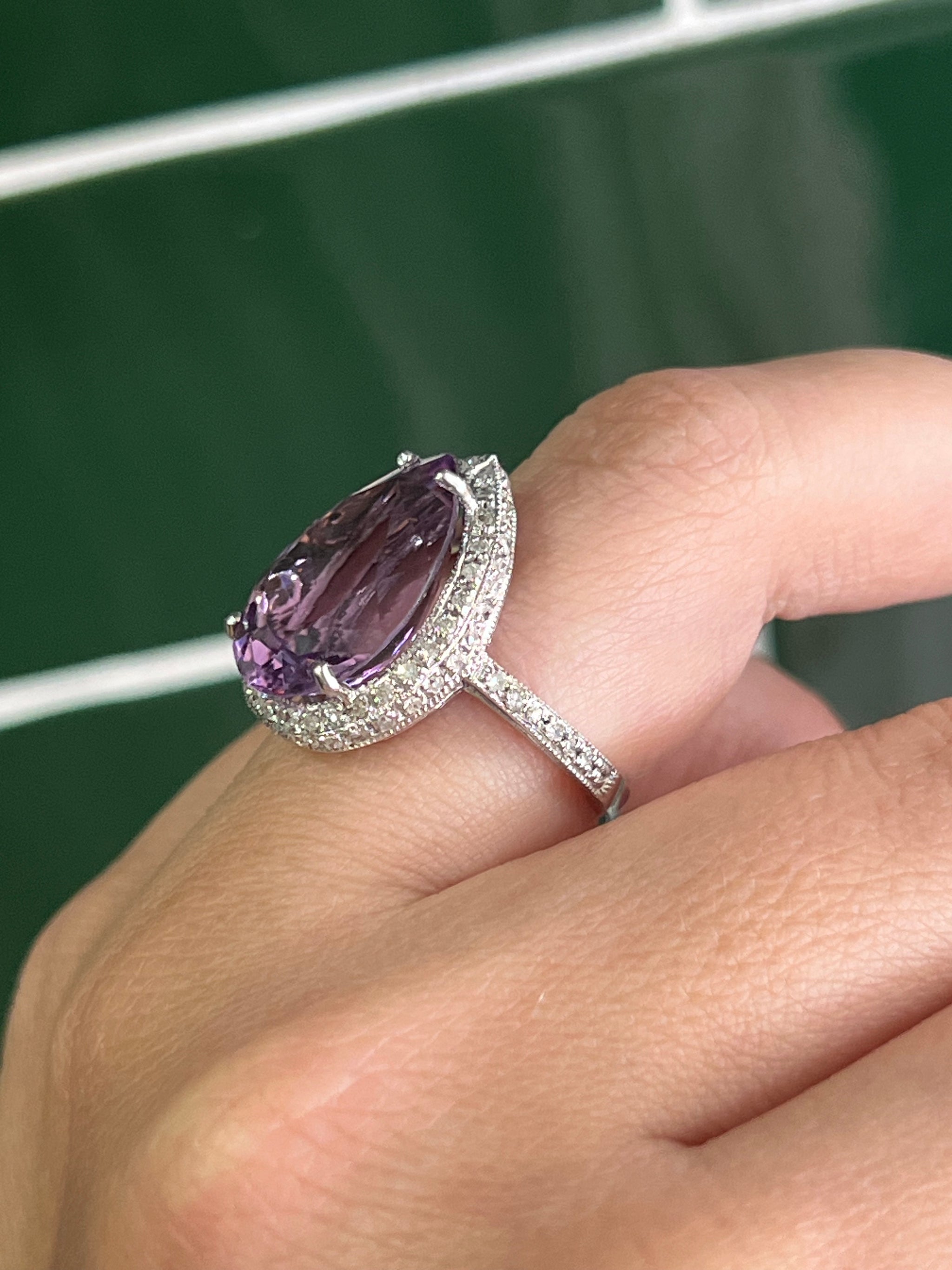 Lavender amethyst deals engagement ring