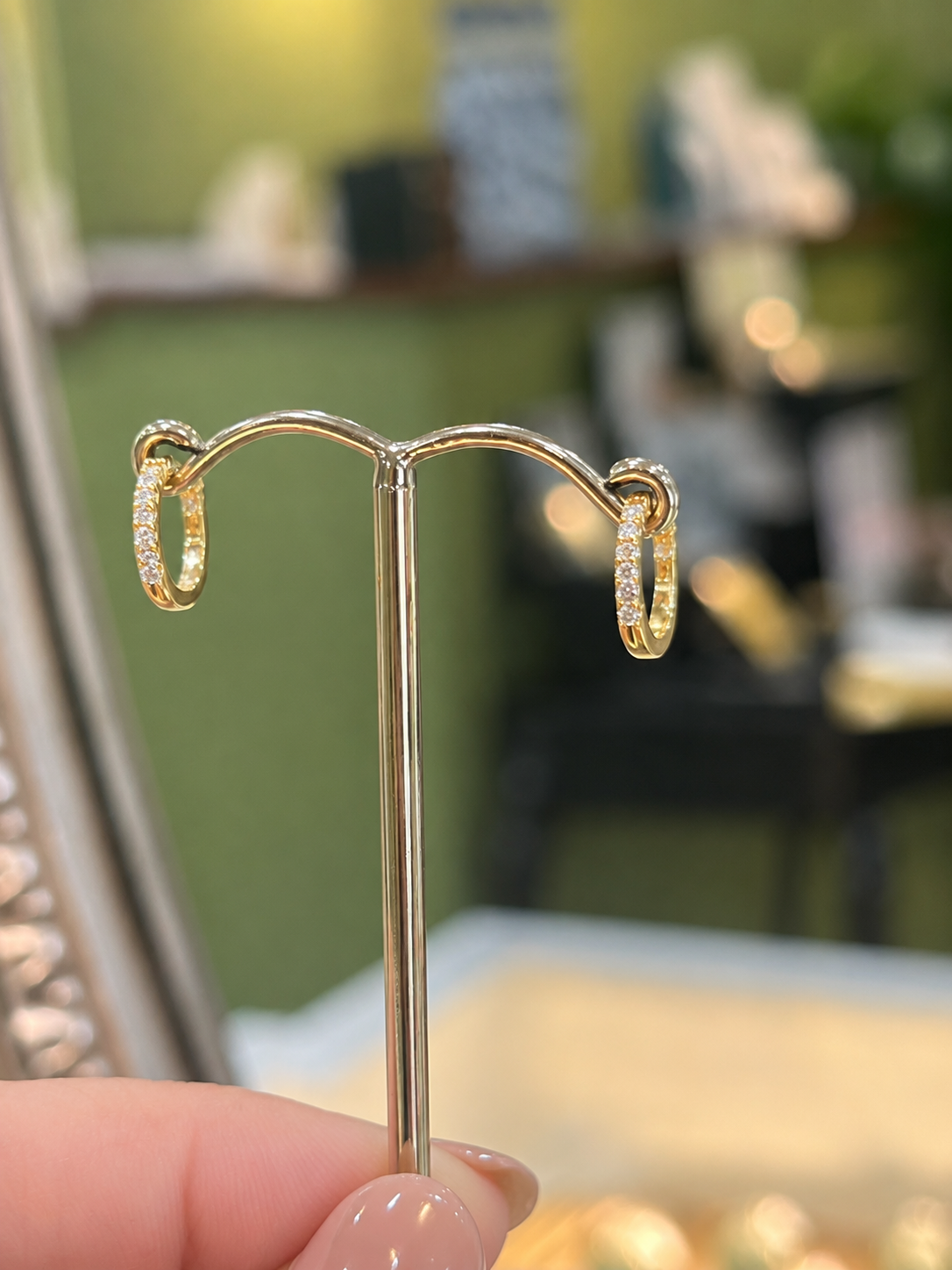 Petite Diamond Hoop Earrings – 9ct Gold