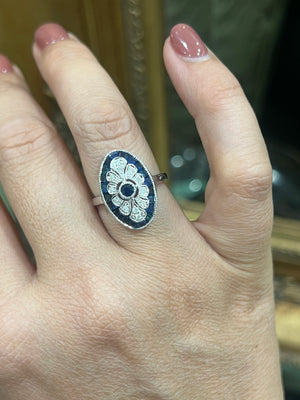 Australian Sapphire and Diamond Ring in 9ct White Gold