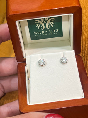 Solitaire Diamond Studs - Bezel Set - 0.40ct TDW