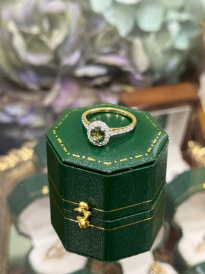 Australian Parti Sapphire and Diamond Ring in 18ct Yellow Gold