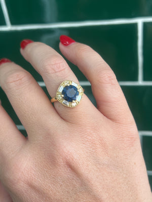 Inverell Sapphire and Diamond Ring in 18ct Yellow Gold