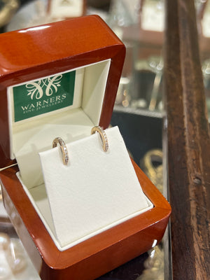 Diamond Huggies (Petite) in 9ct Yellow Gold